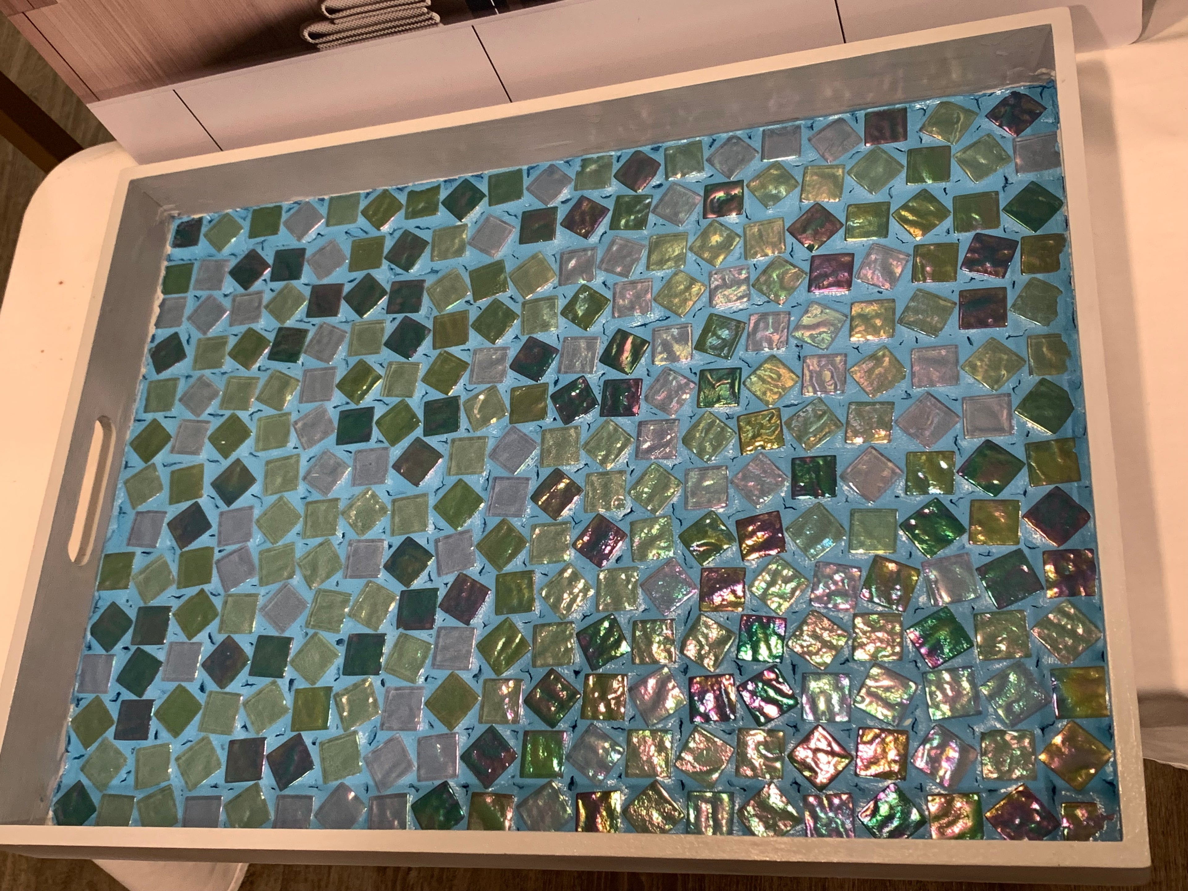Handmade Mosaic Glass Tile Serving Tray