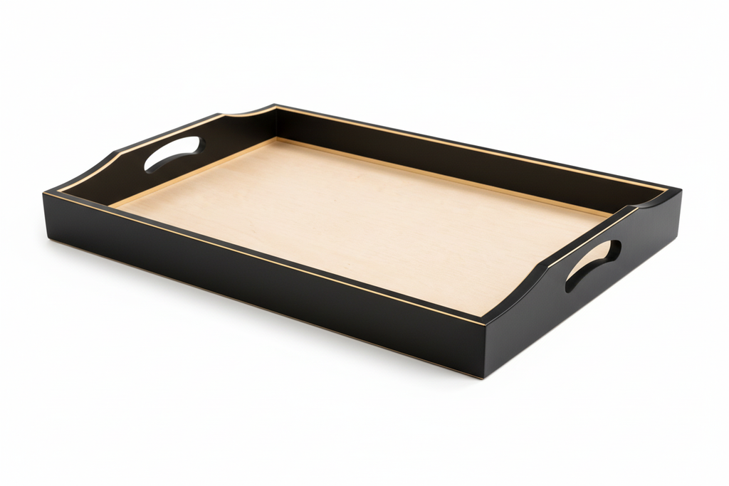Black Gold Wooden Serving Tray