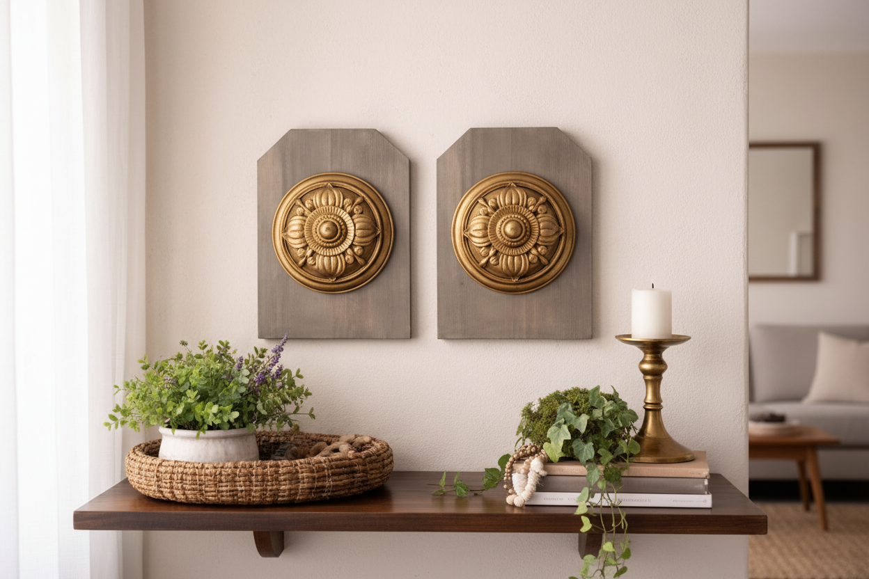 Handmade Wall Decor | Unique Artisan Home Accent in a Styled Living Space