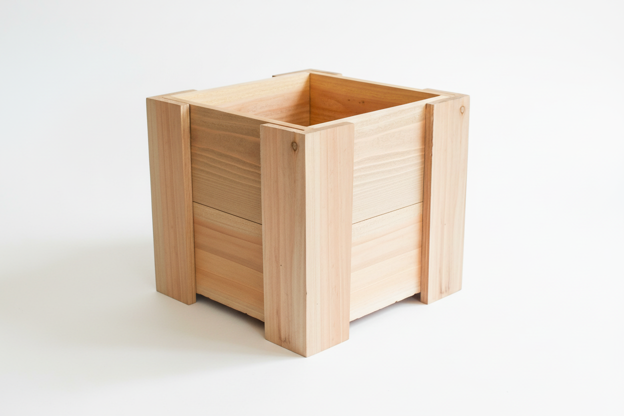 Natural Wood Planter Box