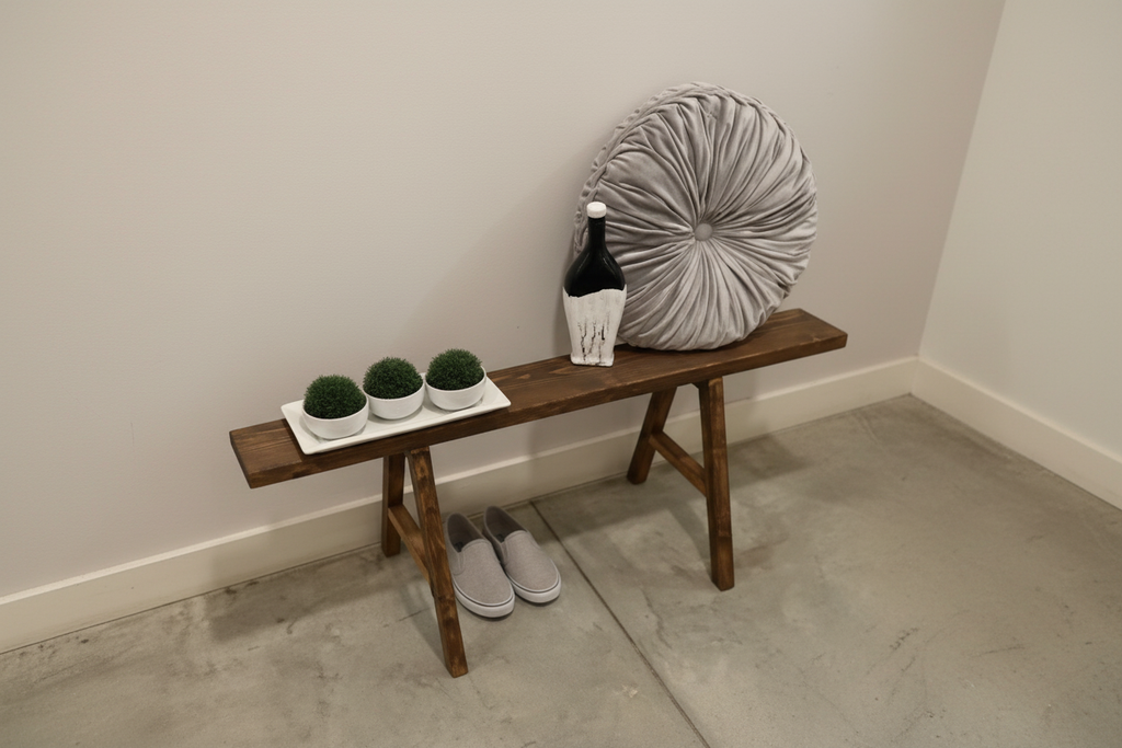 Perfectly Imperfect Skinny Bench in a Cozy Home Setting